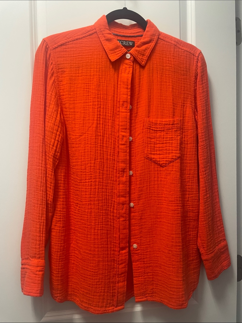 J. Crew Bright Orange / red muslin Button-Down Shirt